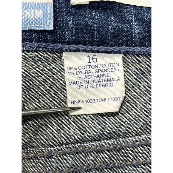 VTG OLD NAVY Jeans Womens 16 Stretch Flare Bootcut Flap Pockets Denim Faded Blue - Picture 13 of 15